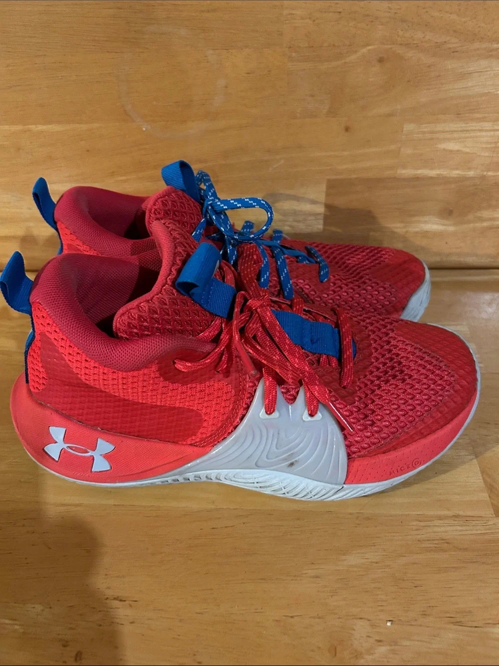 Under Armour Boys Embiid One 3023529-603 Red Basketball Shoes